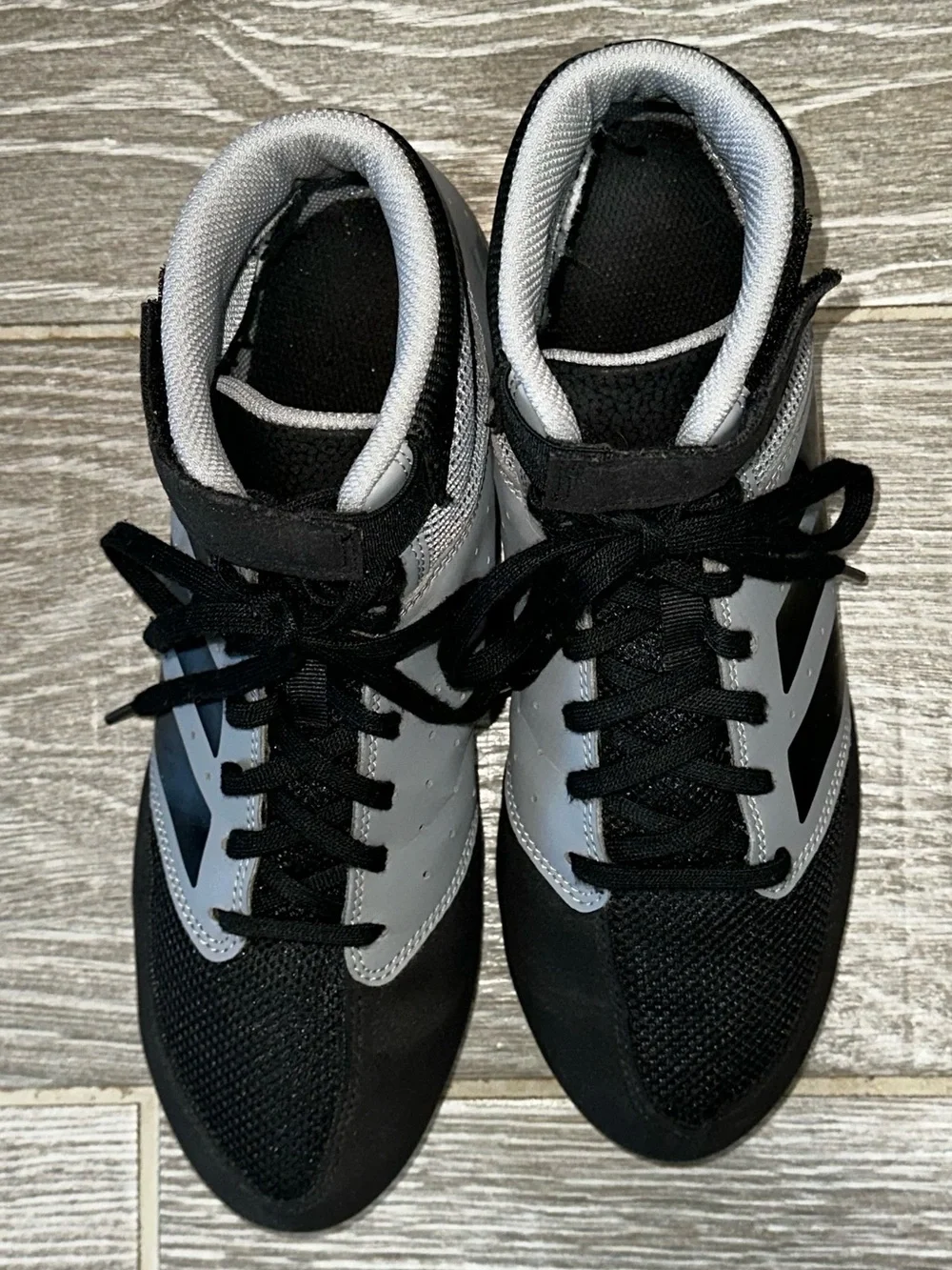 adidas Mat Hog 2.0 Black Gray Wrestling Shoes Men’s 7.5 High Top MMA Boxing
